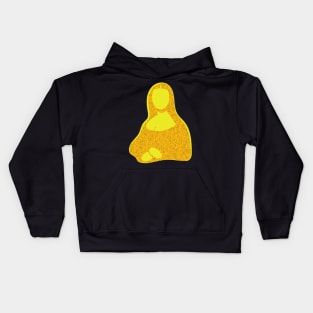 Pop Minimal Lemon Yellow Mona Lisa Kids Hoodie